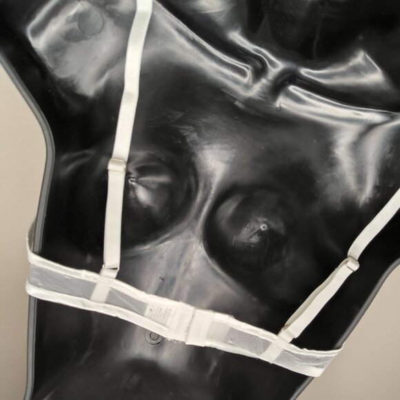 NWT Boutique Gorgeous Sexy Floral Embroidered Applique Mesh Lolita Bra S White - Picture 5 of 6